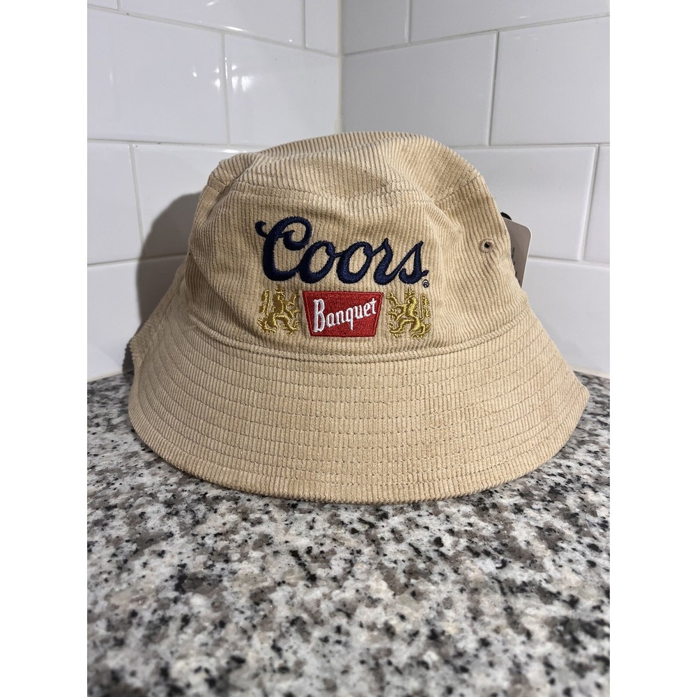 Coors Banquet Vintage Classic Corduroy Logo Brown Bucket Hat Cap OSFM - NWT - Picture 4 of 11